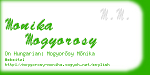 monika mogyorosy business card